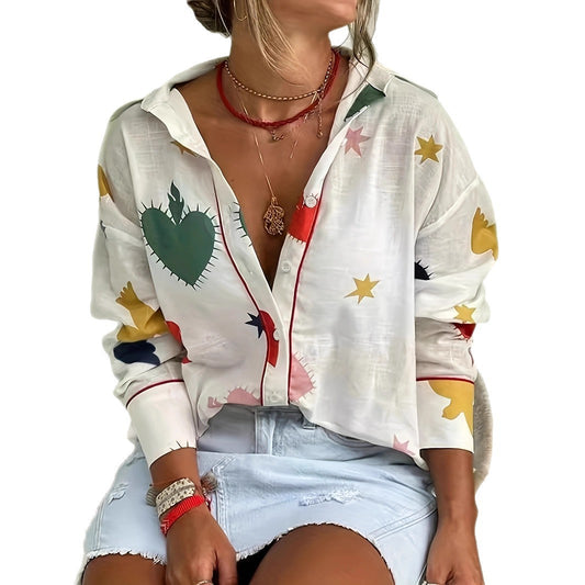 European And American Ladies Long Sleeve Button Shirt