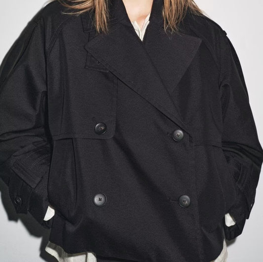 Instagram-style Chic Water-repellent Short Trench Coat