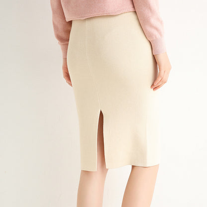 Knitted skirt wrap hip skirt