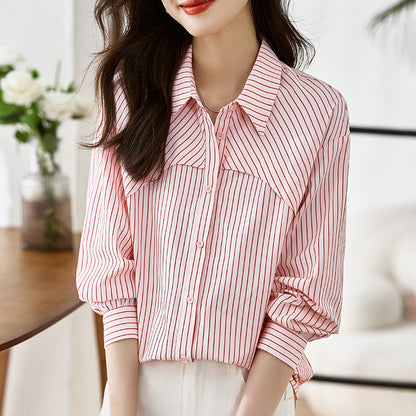 French Striped Shirt Top For Women