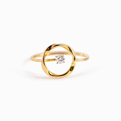 Womens Round Ring, Simple Circle Design, European And American Style