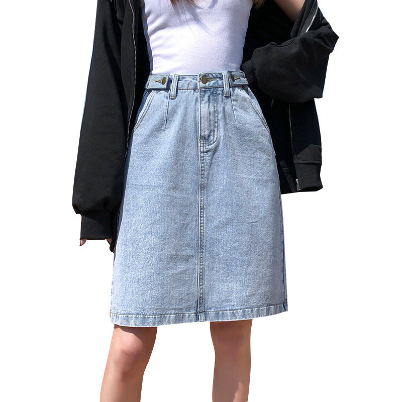 Half Skirt Bag Hip Apricot Bag Skirt Mid-length Skirt