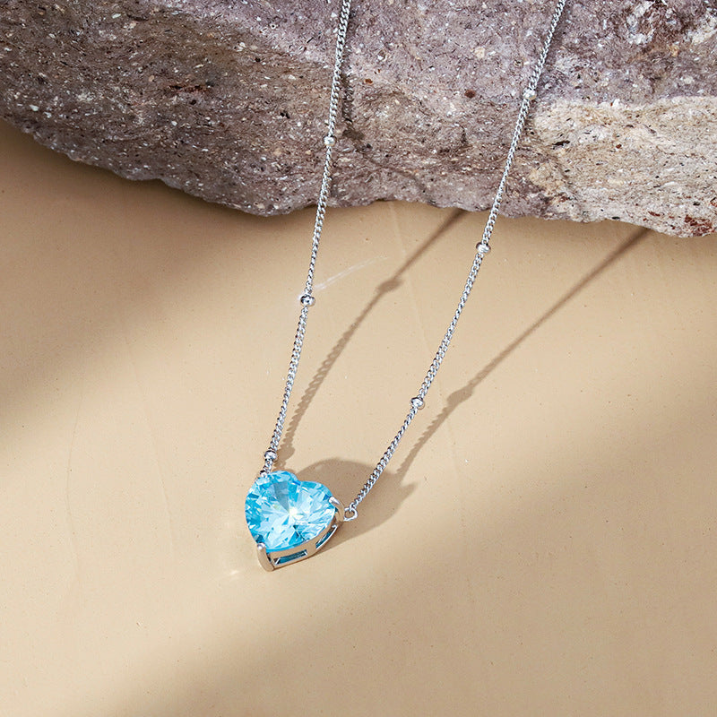 S925 Heart Pendant Necklace For Women
