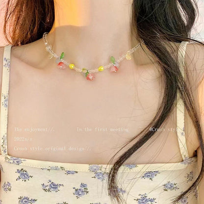 Candy Colored Dopamine Necklace Versatile For Women