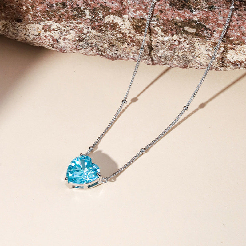 S925 Heart Pendant Necklace For Women
