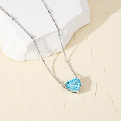 S925 Heart Pendant Necklace For Women