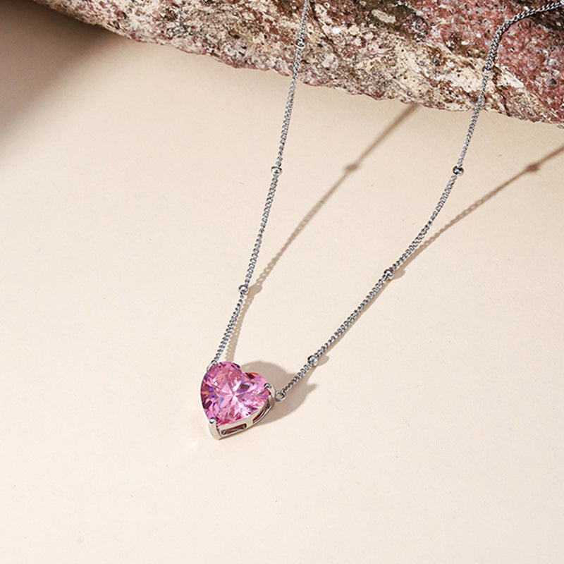 S925 Heart Pendant Necklace For Women