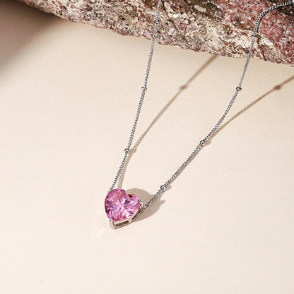 S925 Heart Pendant Necklace For Women