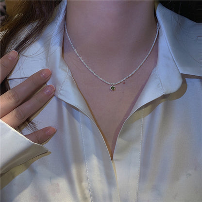 Babys Breath Green Diamond Necklace For Women