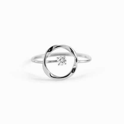 Womens Round Ring, Simple Circle Design, European And American Style