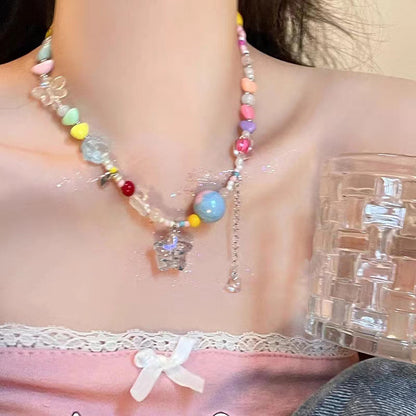 Candy Colored Dopamine Necklace Versatile For Women