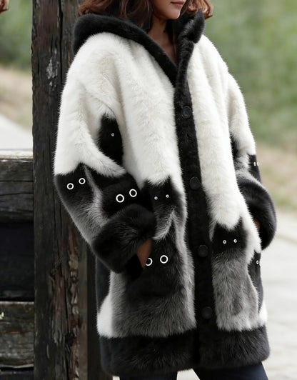 Casual 3D Cat-Print Hoodie Cloak Coat